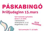 Páskabingó þriðjudaginn 15. mars